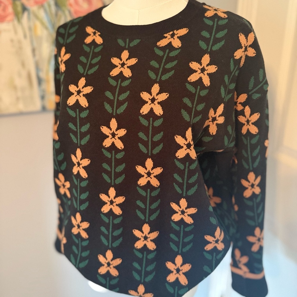 Fall Floral Sweater - Size S